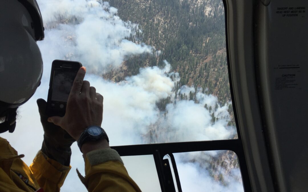 Helicopter surveillance wildfire Tulare County