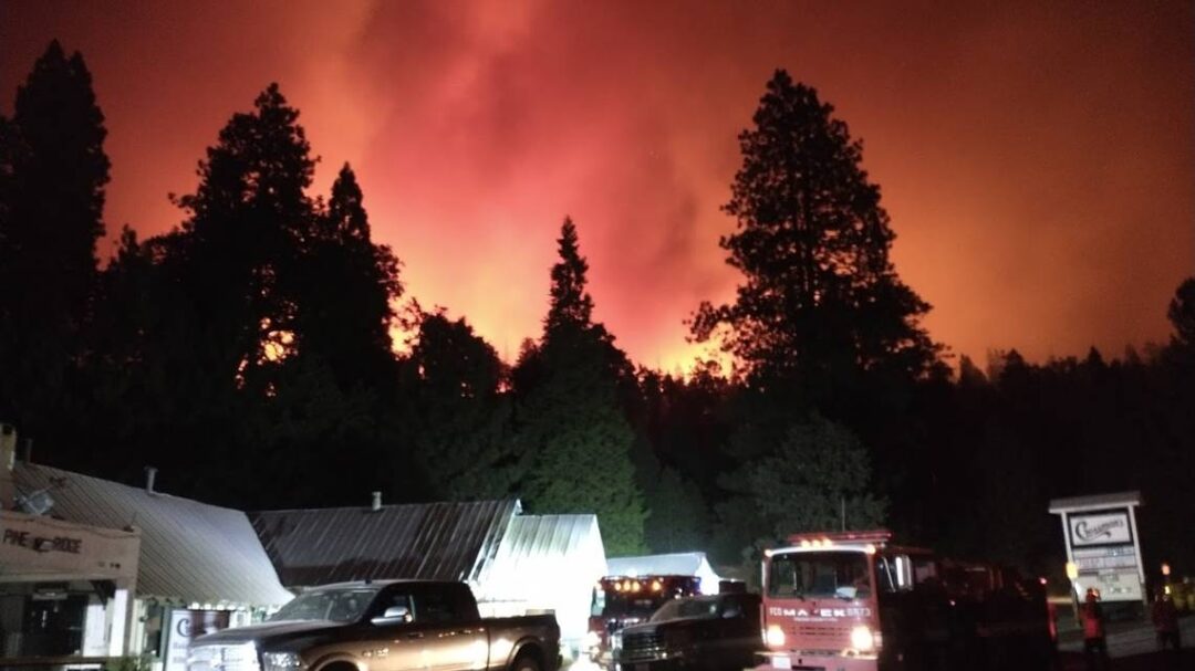 Creek Fire approaching Cressman General Store