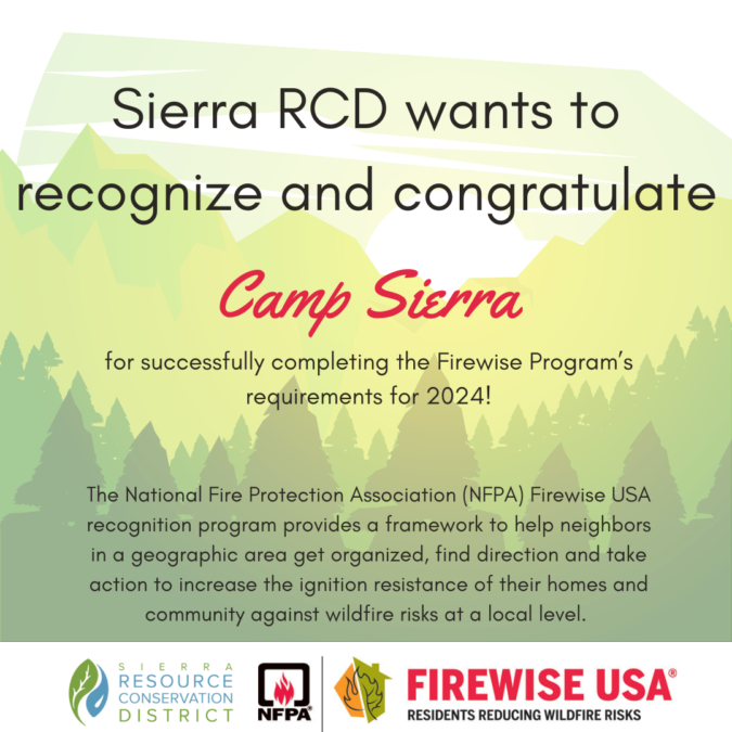 New Firewise Community: Camp Sierra